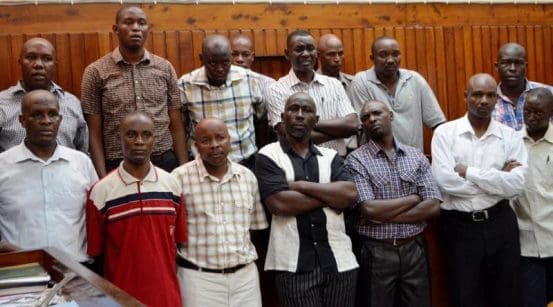 Some of the Kenya Navy soldiers sentenced to life imprisonment for deserting duty. They have appealed for bond pending the hearing of their appeal on February 26. PHOTO: GIDEON MAUNDU/ STANDARD