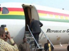 President Mahama leaves Accra