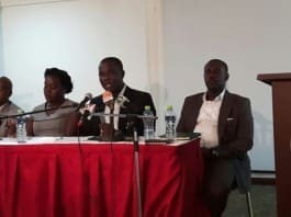 Mr Eric Asubonteng (2nd right), the General Manager and Managing Director, AngloGold Ashanti Obuasi Mine