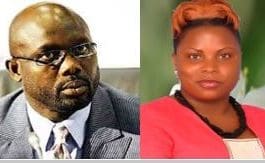Sen. George M. Weah and Ms. Meapeh K. Gono