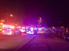 Photo provided by Orlando Police Department shows police cars and fire trucks gather outside the Pulse nightclub in Orlando, Florida, the United States, June 12, 2016. About 20 people were killed and 42 others wounded early Sunday morning in a shooting incident at a gay nightclub in Orlando, Florida said local police. (Xinhua/Orlando Police Department) (djj)