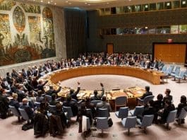 Photo taken on March 2, 2016 shows the United Nations Security Council approves new resolution on the Democratic People's Republic of Korea (DPRK), at the UN headquarters in New York, the United States. (Xinhua/Li Muzi) (zw)