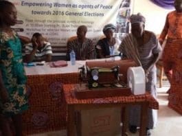 One of the beneficiaries receiving her start-up capital