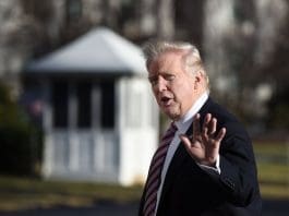 U.S. President Donald Trump waves upon his arrival at the White House from Philadelphia, in Washington D.C., the United States, on Jan. 26, 2017. U.S. President Donald Trump wants a 20-percent border tax on all imports from Mexico, said White House spokesman Sean Spicer on Thursday. (Xinhua/Yin Bogu)