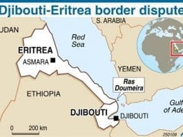 Eritrea-Djibouti Map of Border Dispute Over Ras Doumeira