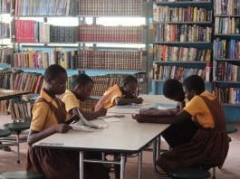 Pupils studying in the library at Gbawe (1)