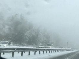 The highway between Athens and Lamia, a few kilometers outside of the town of Malakasa, on Thursday afternoon.