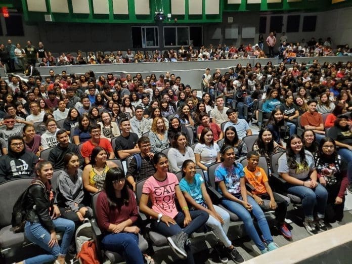With Students After Speech