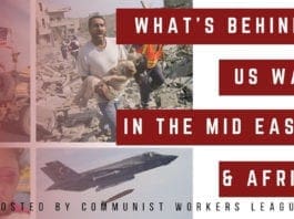 Communist Workers League Graphic on Public Forum on the Middle East and Africa for Nov. 16, 2019