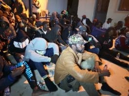 Migrants are rescued by the Libyan Coast Guard in Tripoli, Libya, Nov. 29, 2019. The Libyan Coast Guard on Friday rescued more than 200 migrants off the country's western coast, the International Organization for Migration in Libya (IOM Libya) said. Libya has become a preferred departure point for migrants hoping to cross the Mediterranean Sea into Europe due to the insecurity and chaos in the North African country following the 2011 uprising that toppled former leader Muammar Gaddafi. (Photo by Hamza Turkia/Xinhua)