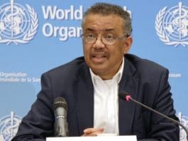 Tedros Adhanom Ghebreyesus, director-general of the World Health Organization (WHO), speaks at a press conference after the WHO emergency committee's meeting on the novel coronavirus in China at its headquarters in Geneva, Switzerland, Jan. 22, 2020. (Xinhua/Liu Qu)