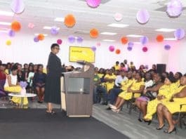 Her Ladyship Justice Sophia Akuffo Former Chief Justice Of Ghana Delivering Her Message At The Forum To Commemorate International Womenu S Day At Mtn House
