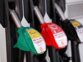 Photo taken on April 9, 2020 shows pump nozzles at a gas station in Brussels, Belgium. The Organization of the Petroleum Exporting Countries (OPEC) and its allies led by Russia, known as OPEC+, reached on Thursday a tentative agreement to cut production to stop a market free-fall amid the coronavirus pandemic, pending the consent of Mexico. (Xinhua/Zhang Cheng)