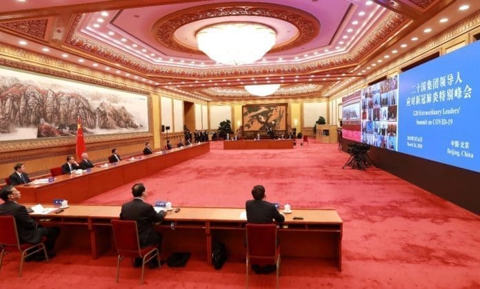 Chinese President Xi Jinping and other high-level officials attended the the G20 Extraordinary Virtual Leaders' Summit on March 26. Photo: Pang Xinglei/Xinhua