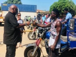 Carlos Ahenkorah presents tricycles