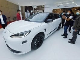 The Polar Fox Alpha S Huawei HI (Huawei Inside) Edition is exhibited at the 19th Shanghai International Automobile Industry Exhibition, April 19, 2021. (Photo by Long Wei/People’s Daily Online)