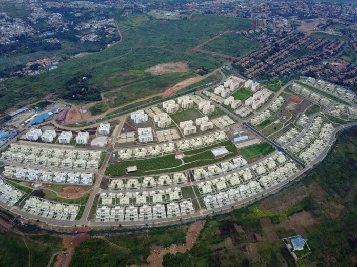 Photo shows the Vision City project, a housing project undertaken by Chinese companies in Kigali, capital of Rwanda. (Photo/Courtesy of China Civil Engineering Construction Corporation)