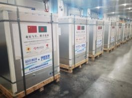 A total of 200,000 doses of Sinopharm COVID-19 vaccines donated by the Red Cross Society of China to the Bangladesh Red Crescent Society are shipped on Oct. 25. (Photo courtesy of the Red Cross Society of China)