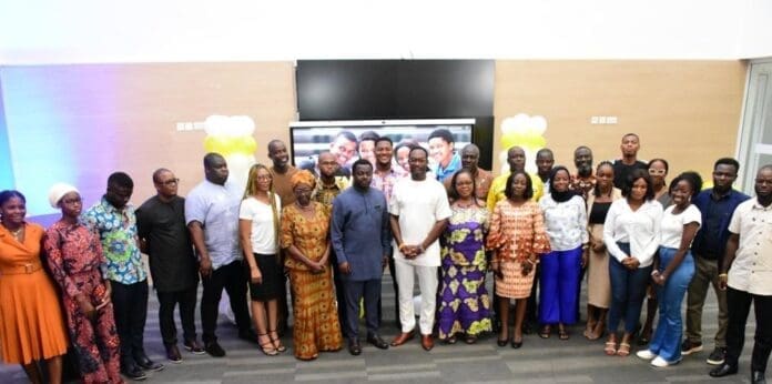 The Deputy Minister Of Education In A Group Picture With Ceo Of Mtn Ghana Mtn Foundation Board Members Executives Of Mtn Interview Panel And Beneficiaries