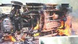 Vehicle set ablaze