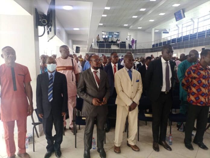 Apostle Professor Samuel Auming-Brempong swearing in the inductees