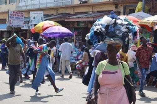 People were walking at a market in Accra, the capital of Ghana, on July 14, 2022. (Photo by Seth/Xinhua) People were walking at a market in Accra, the capital of Ghana, on July 14, 2022. (Photo by Seth/Xinhua)