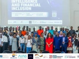 Madam Ama Pomaa Boateng (5th left on front row) in group photograph with dignitaries and participants