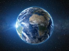 D Render Sunrise View From Space Planet Earth