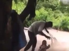 Man Flogging Toddler