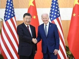Chinese President Xi Jinping meets with U.S. President Joe Biden in Bali, Indonesia, Nov. 14, 2022. (Xinhua/Li Xueren)