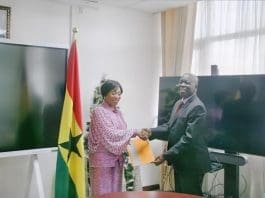 Dr. David Wilfred Ochan and Hon. Minister Shirley Ayorkor Botchwey.