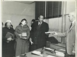 Paul Robeson presents We Charge Genocide document to UN in 1951