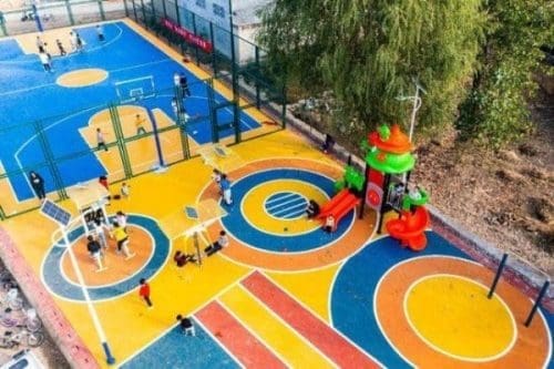 Photo shows a sports field in Wutong village, Huaibei, east China's Anhui province. (Photo by Wang Wen/People's Daily Online) Photo shows a sports field in Wutong village, Huaibei, east China's Anhui province. (Photo by Wang Wen/People's Daily Online)