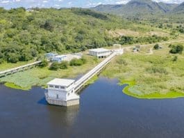 Photo shows a water intake of the Kafue Bulk Water Supply project built by a Chinese company in Lusaka, Zambia. (Photo courtesy of the China Civil Engineering Construction Corporation)