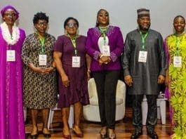 L-R: Dr Jamila Bio Ibrahim, Senior Special Assistant on Sustainable Development Goals (SDGs) to the Governor of Kwara State, Mrs Freda Ruth Bruce-Bennett, Deputy Director, Digital Economic Department, NCC, Dr Oluseun Popoola, Coordinator Women in Technical Education (WITED), YABATECH, Dr Bukola Bello Jaiyesimi, President/Founder, African Women Foundation For Women in Nation Building, WINB Africa, Keynote Speaker and event chairman, Barrister Mike Dada, Managing Director, PRM Africa Marketing & Communications, and Mrs Toyin Joe- Bassey, General Secretary, WINB AFRICA during the WINB Africa second Education First Series (EFS) workshop held at the Mike Adenuga Center, Ikoyi, Lagos recently