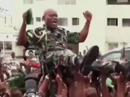 Gabon Military Leader Gen Nguema Marched Through The Streets