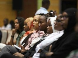 Delegates attend the Tanzania Women and Technology Conference in Dar es Salaam, Tanzania, held ahead of International Women's Day on March 7, 2023. The government of Tanzania and the World Bank on Tuesday reaffirmed their commitment to supporting women in accessing and using digital technologies. TO GO WITH "Tanzania, World Bank pledge to support women in accessing, using digital technologies" (Photo by Herman Emmanuel/Xinhua)