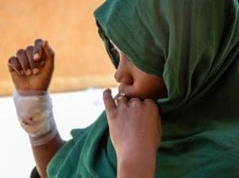 Halima* survived a deadly ordeal after crossing from Ethiopia to Somalia, trying to reach the Kingdom of Saudi Arabia in search of work. Photo: IOM 2023/Kaye Viray