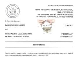 Namibia Court order