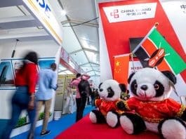 2019 China Building Materials Brand Show (Kenya) is launched at Kenyatta International Conference Center in Nairobi, capital of Kenya, Nov. 5, 2019. There are nearly 40 Chinese companies participate in the expo. (Xinhua/Zhang Yu)