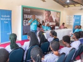 Dr Tomisin Fashina, Group Executive Operations & Technology, MD, eProcess addressing Students and Tutors at the launch of the 2023 Ecobank Day