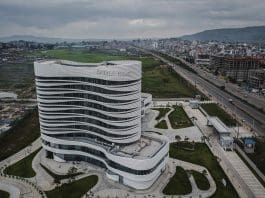 This aerial photo shows the headquarters of the Africa Centers for Disease Control and Prevention (Africa CDC) in Addis Ababa, Ethiopia, Sept. 10, 2023. Located in the southern suburbs of Addis Ababa, the China-aided headquarters of the Africa CDC was officially inaugurated in January 2023. The Chinese technical service team was established in June this year and will provide three-year technical services and two-year maintenance simultaneously. (Xinhua/Wang Guansen)