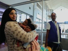 Hayat and her twins are finally heading back to Ethiopia following a long wait in Yemen. Photo: IOM/Majed Mohammed