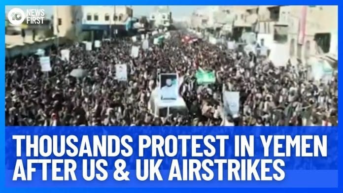 Yemen Mass Demonstration In Response To Us Airstrikes