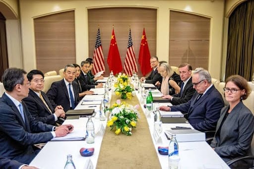 Wang Yi, a member of the Political Bureau of the Communist Party of China Central Committee and director of the Office of the Foreign Affairs Commission of the CPC Central Committee, holds talks with U.S. National Security Advisor Jake Sullivan in Bangkok, Thailand, Jan. 26, 2024. (Xinhua/Wang Teng) Wang Yi, a member of the Political Bureau of the Communist Party of China Central Committee and director of the Office of the Foreign Affairs Commission of the CPC Central Committee, holds talks with U.S. National Security Advisor Jake Sullivan in Bangkok, Thailand, Jan. 26, 2024. (Xinhua/Wang Teng)