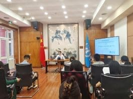 Alena Douhan, the UN special rapporteur on unilateral coercive measures and human rights, speaks to a press conference in Beijing on May 17, 2024. (Photo by Du Yifei/People's Daily)