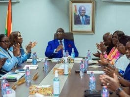 Hon Ghartey Chairing The First Board Meeting Of Gra
