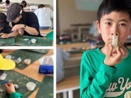 Students learn ancient jade making skills at the archaeological exploration base in Sanxing village, Guanghan, southwest China's Sichuan province. (Photo from the official website of the archaeological exploration base in Sanxing village)