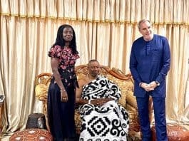 From Left To Right Ms Wiafe Ga Mantse And CEO Of MTN Ghana Mr Blewett