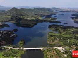 Photo shows the Chitian Reservoir. (Photo from the Xinhainan app)